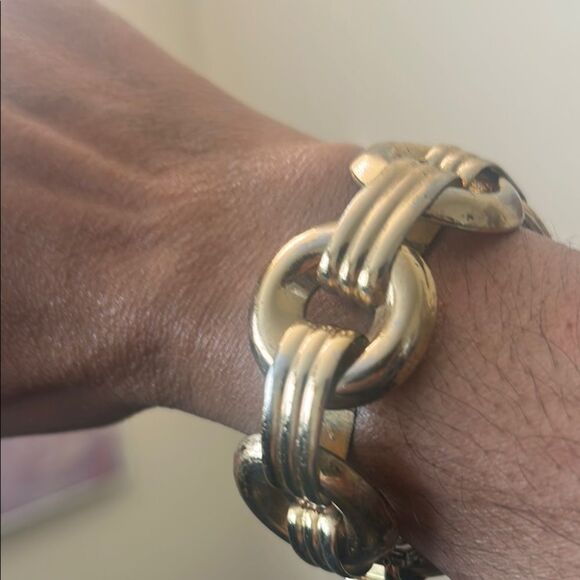 Napier Signed Gold Tone Link Bracelet - Picture 1 of 4